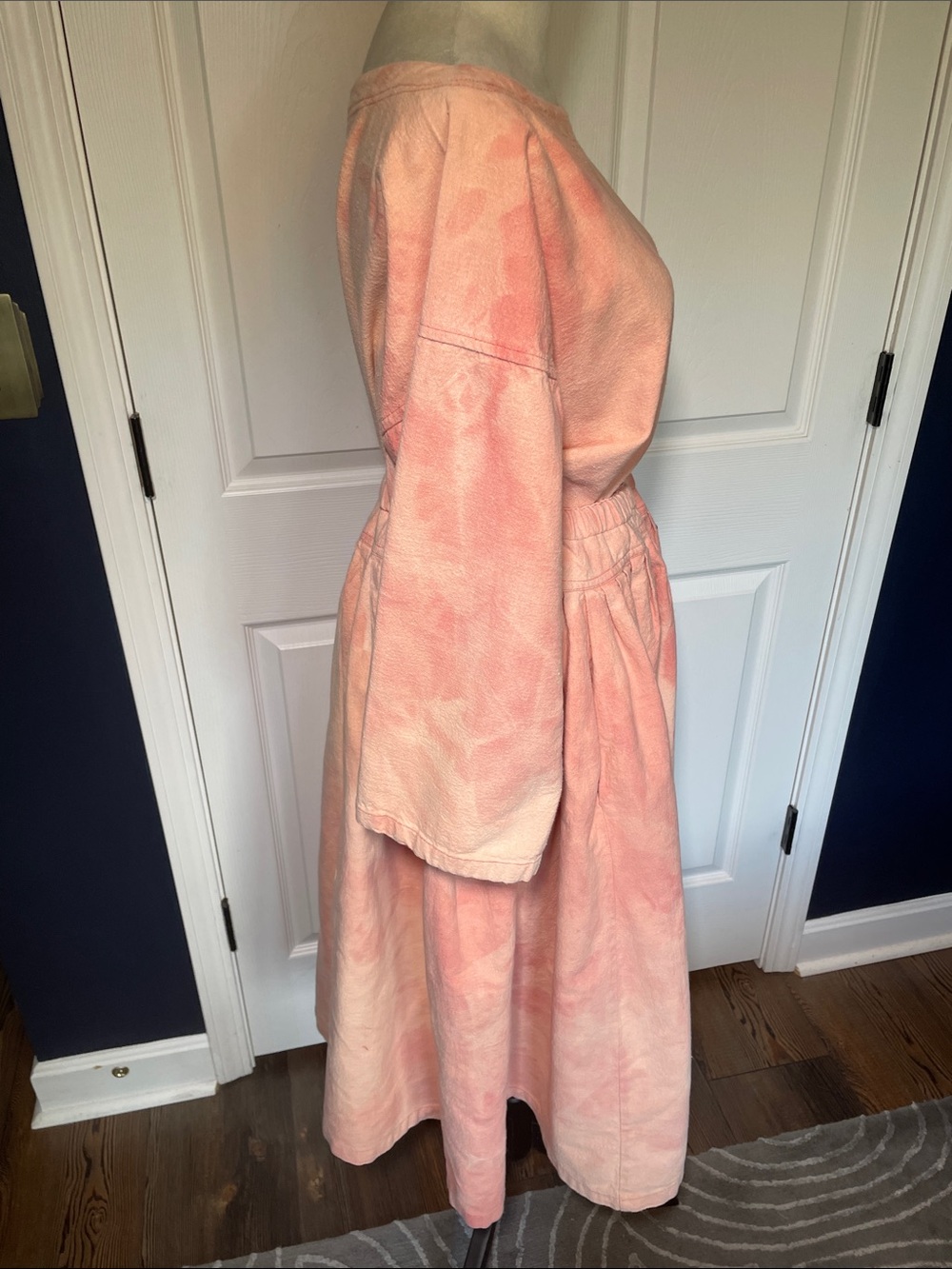 Vintage HARI Peach/Pink Tie-Dye Skirt Set 100% Cotton Size Large - Picture 4 of 10